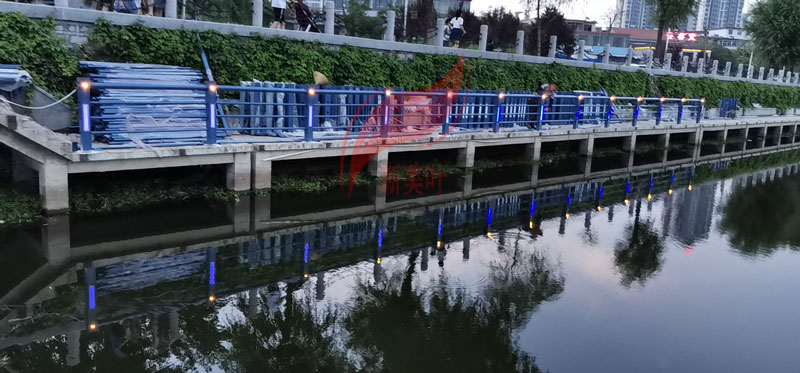 20190629204505 涡阳灯光景观河道护栏安装施工现场