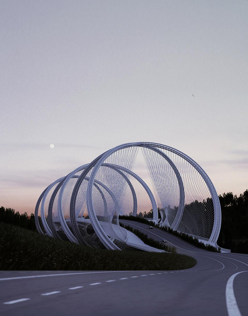 p47680373 北京冬奥会景观桥设计——五环廊桥赏析（腾云驾雾的不真实感，美！！！）