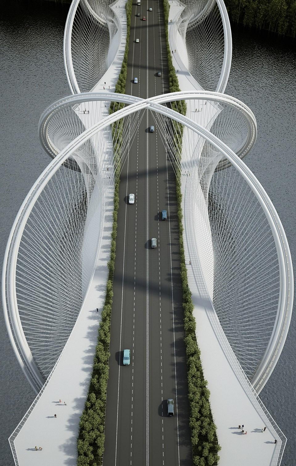 p47680381 北京冬奥会景观桥设计——五环廊桥赏析（腾云驾雾的不真实感，美！！！）