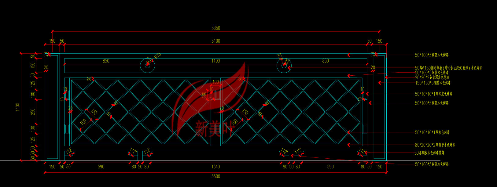 20191020205336 滨州河道护栏景观护栏施工图